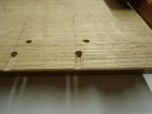Boards shaped, groove cut to locate cords.