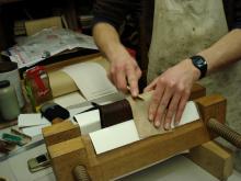 Rubbing down the spine.