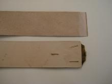 Attaching clasp to leather strap, part 1.