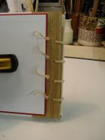 Clamped in position while drying
