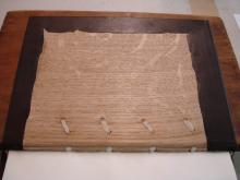 Endpapers ready to be laid down open.
